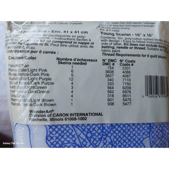 36 16"x16" cross-stitch pattern quilt blocks Young Scarlett Southern Belle - Picture 5 of 10